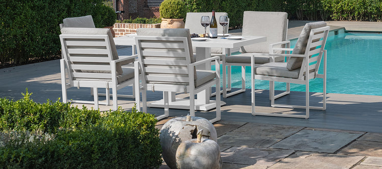 Maze Amalfi 6 Seat Rectangular Dining Set With Rising Table