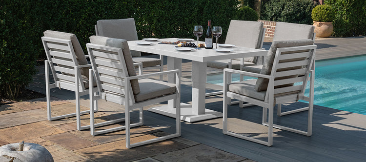 Maze Amalfi 6 Seat Rectangular Dining Set With Rising Table