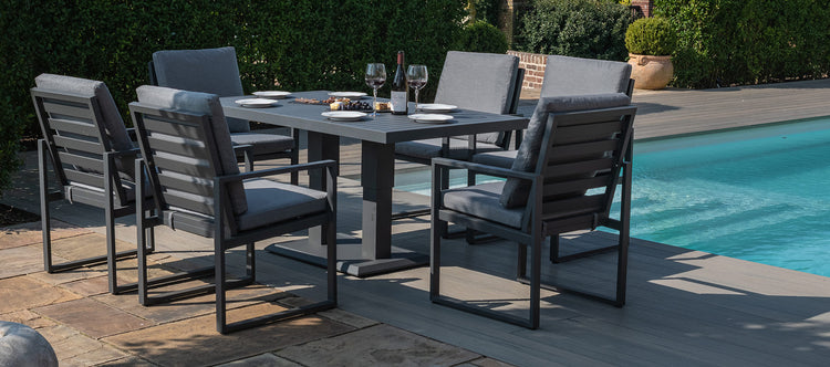 Maze Amalfi 6 Seat Rectangular Dining Set With Rising Table