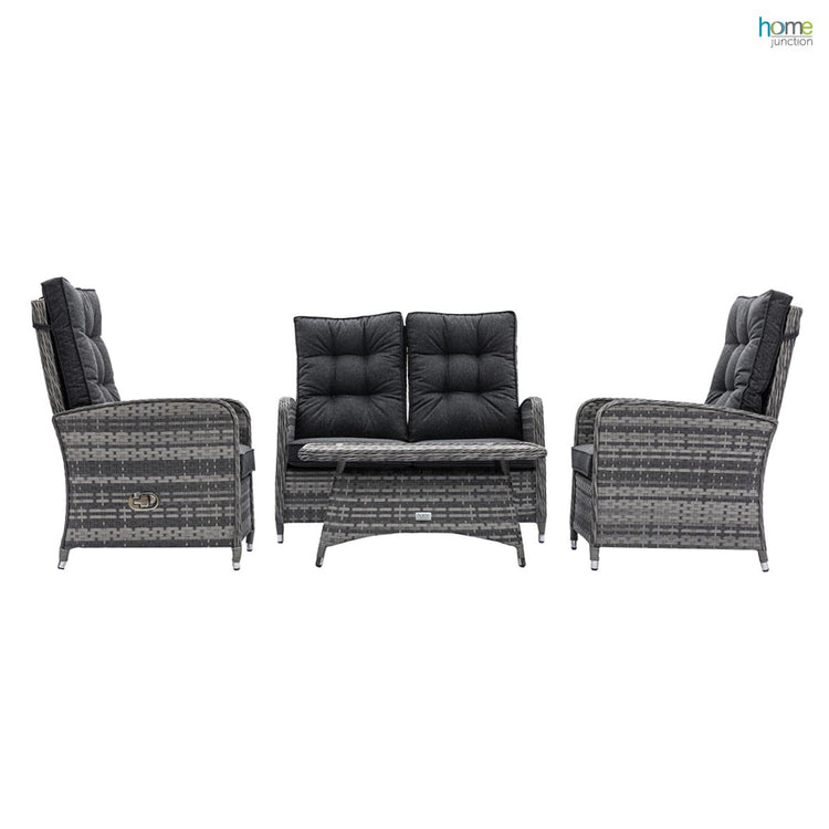 Home Junction Arabella Reclining Sofa, 2 Reclining Armchairs with Coffee Table