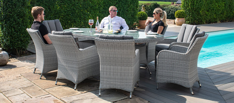 Maze Ascot 8 Seat Oval Dining Set