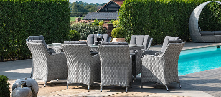 Maze Ascot 8 Seat Oval Dining Set
