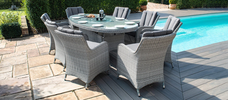 Maze Ascot 8 Seat Oval Dining Set