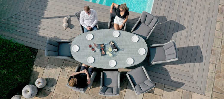 Maze Ascot 8 Seat Oval Dining Set