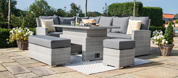 Maze Ascot Rectangular Corner Dining Set With Rising Table