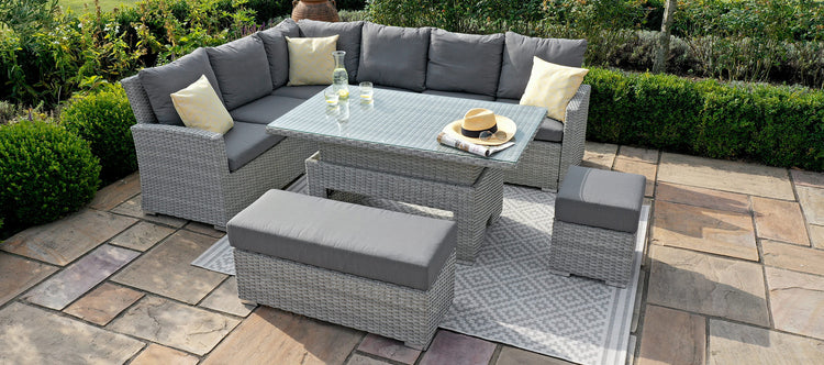 Maze Ascot Rectangular Corner Dining Set With Rising Table