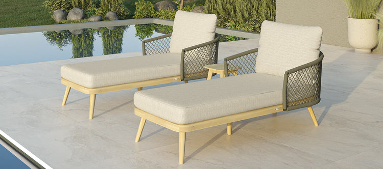 Maze Bali Rope Weave Sunlounger Set-Better bed Company