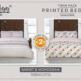 Design Studio Twin Pack Barnet/Monogram Duvet Set-Better Bed Company 