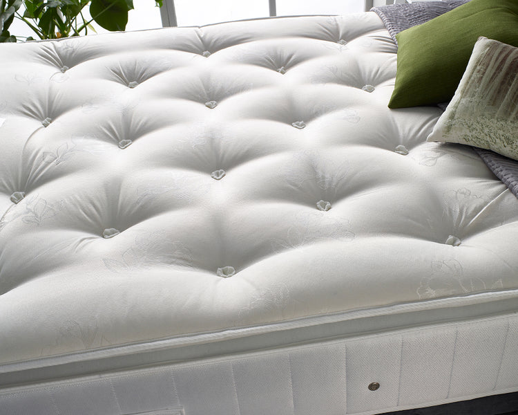 Aspire Natural Cashmere Pillowtop Mattress Tufts Close Up-Better Bed Company