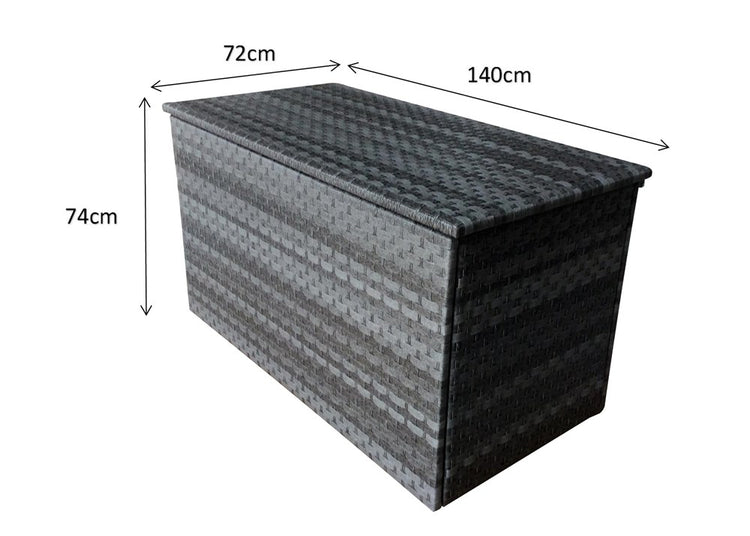 Signature Weave Medium Cushion Box Multi Grey Wicker Dimensions-Better Bed Company
