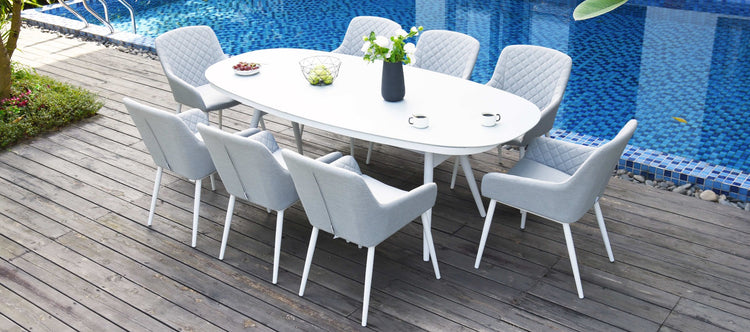 Maze Zest 8 Seat Oval Dining Set