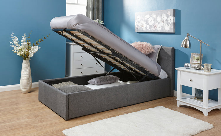 Watson End Lift Ottoman Bed Single Open-Better Bed Company 