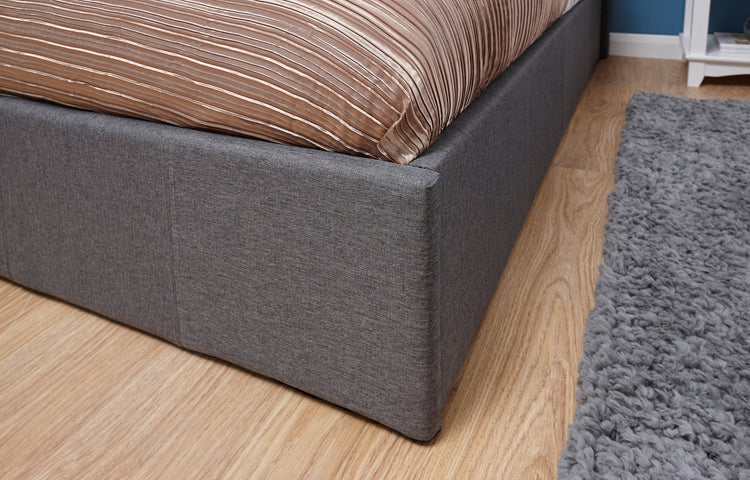 Watson End Lift Ottoman Bed Fabric Footboard Close Up-Better Bed Company