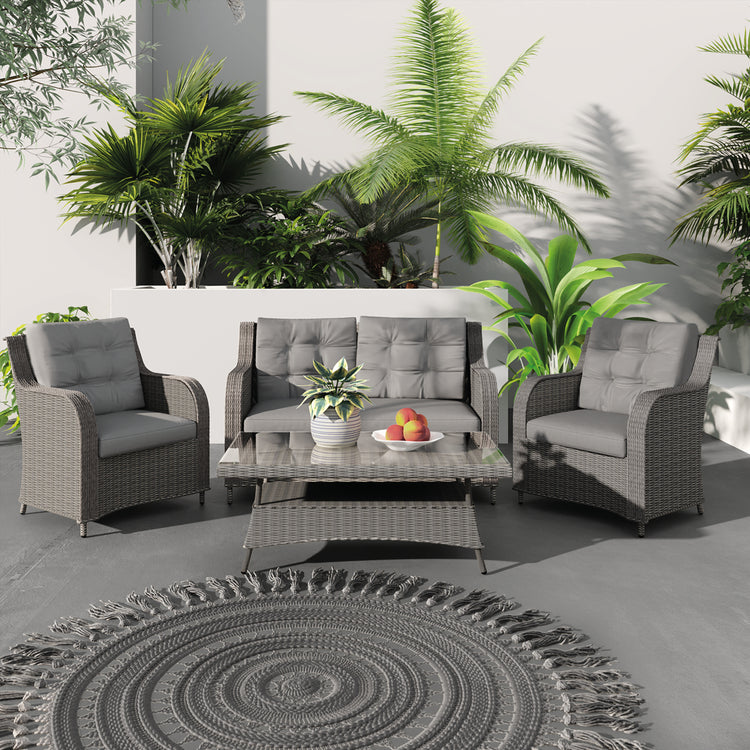Home Junction Elise 2 Seater Sofa and 2 Armchairs with Coffee Table