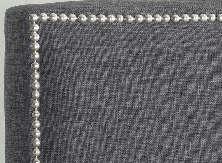 Heartlands Furniture Elle Grey Ottoman Bed Open Studding Detail-Better Bed Company