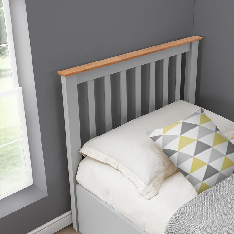 Bedmaster Francis Ottoman Bed Open Grey Headboard-Better Bed Company