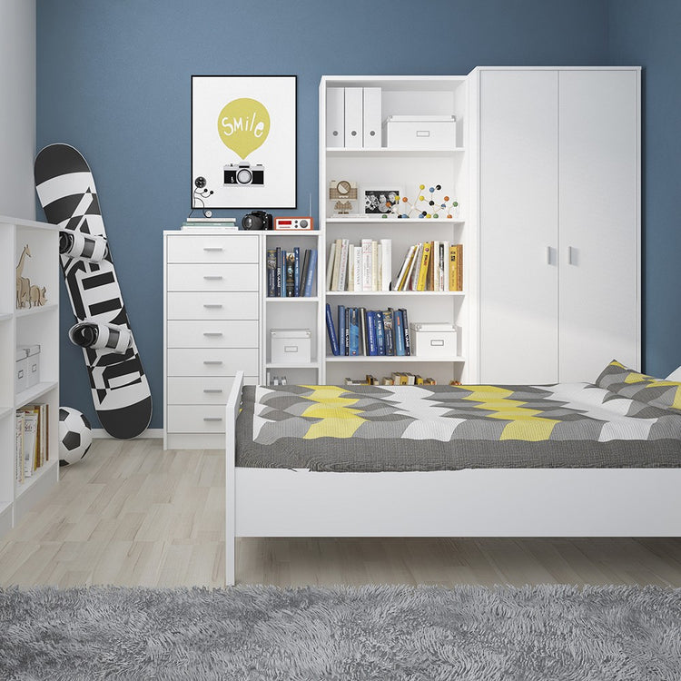 Furniture To Go 4 You Low wide Bookcase in Pearl White