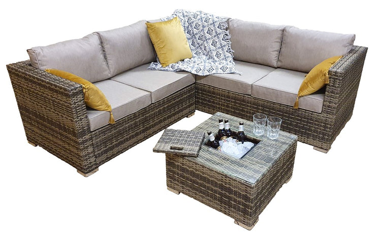 Signature Weave Georgia Corner Sofa With Ice Bucket Set