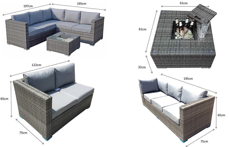 Signature Weave Georgia Corner Sofa With Ice Bucket Set