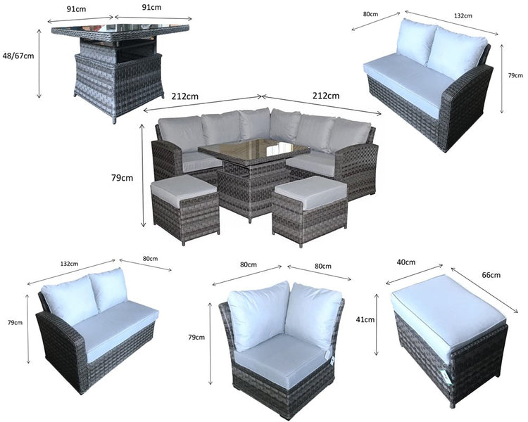 Signature Weave Grace Corner Dining Set with Lift Table