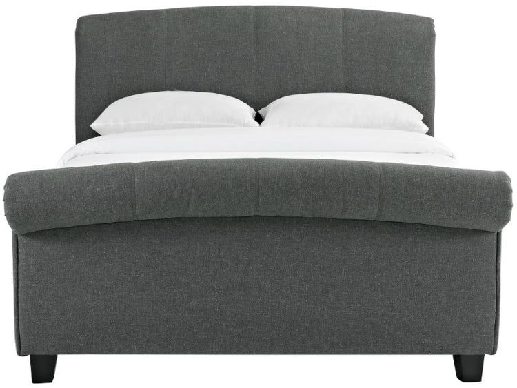 Heartlands Furniture Arabella Grey Linen Bed Frame From Front-Better Bed Company