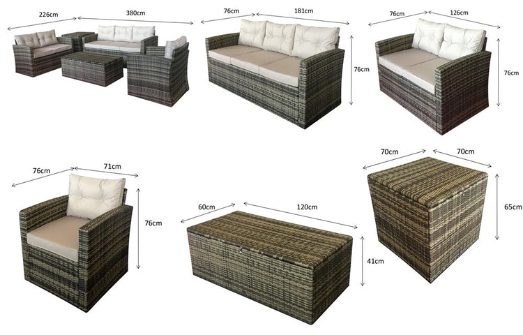 Signature Weave Holly Sofa Set Dimensions-Better Bed Company