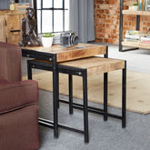 Indian Hub Cosmo Industrial Nest of 2 Tables-Better Bed Company 