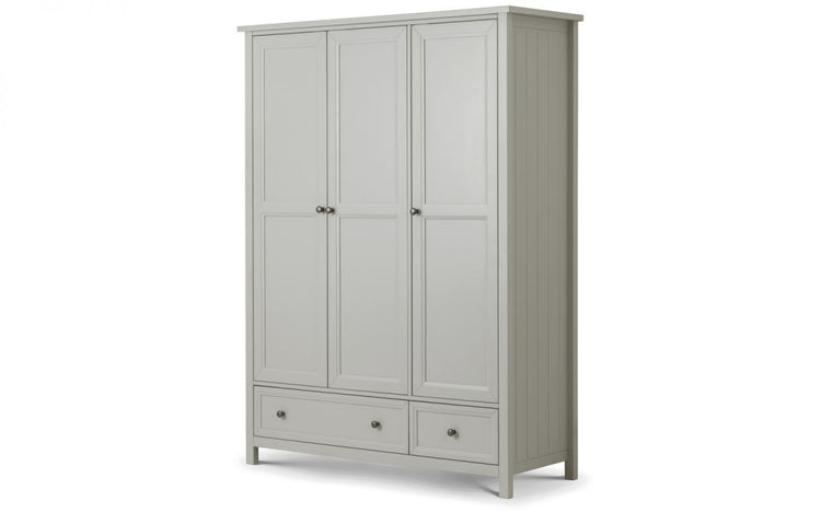 Julian Bowen Maine Dove Grey 3 Door Combination Wardrobe