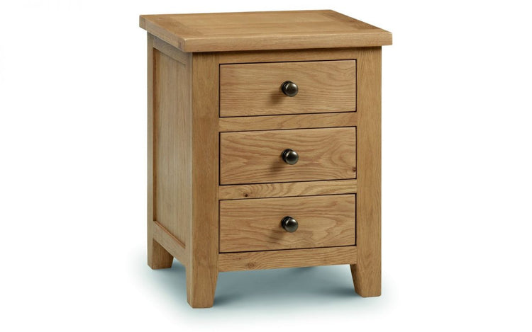 Julian Bowen Marlborough Oak 3 Drawer Bedside