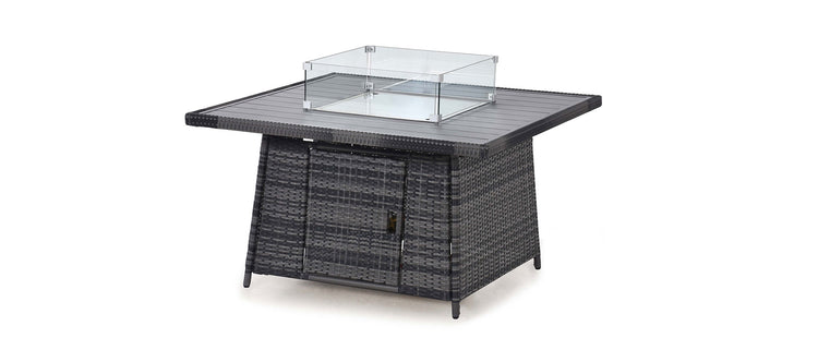 Maze Kingston Corner Deluxe Dining Set With Fire Pit Table