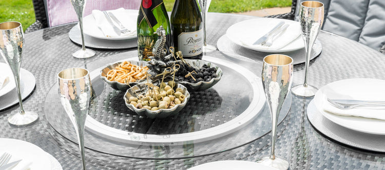 Maze LA 6 Seat Round Rattan Dining Set With Ice Bucket