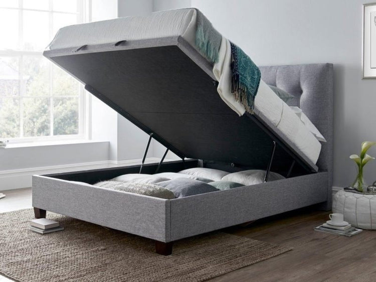 Kaydian Lumley Marbella Dark Grey Ottoman Bed Frame Open View-Better Bed Company