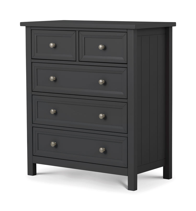 Julian Bowen Maine 3 + 2 Drawer Chest Anthracite