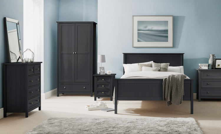 Julian Bowen Maine 3 Door Combination Wardrobe Anthracite