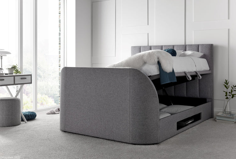 Kaydian Medburn TV Bed Marbella Grey Storage On Show-Better Bed Company 