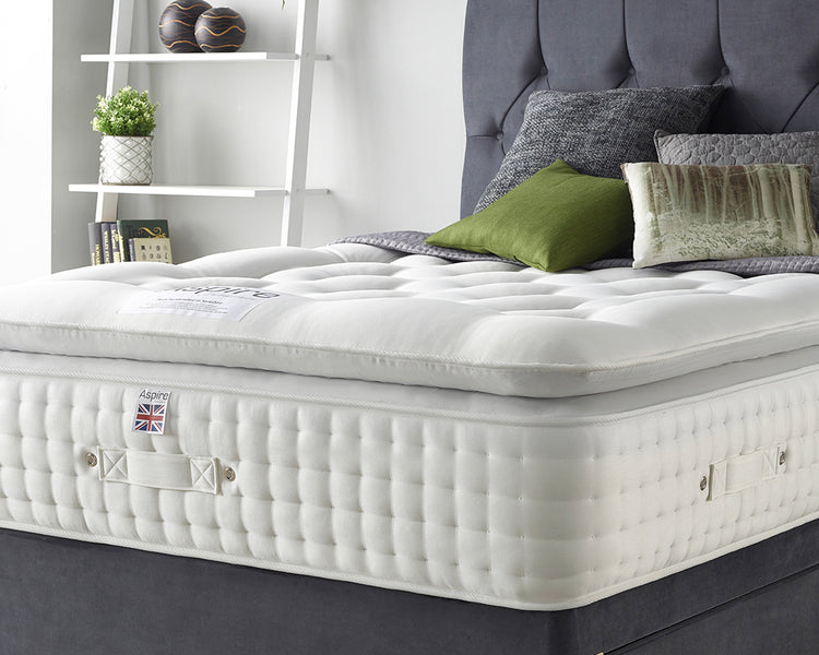 Aspire Alpaca Silk 5000 Pocket Pillowtop Mattress Front Close Up-Better Bed Company
