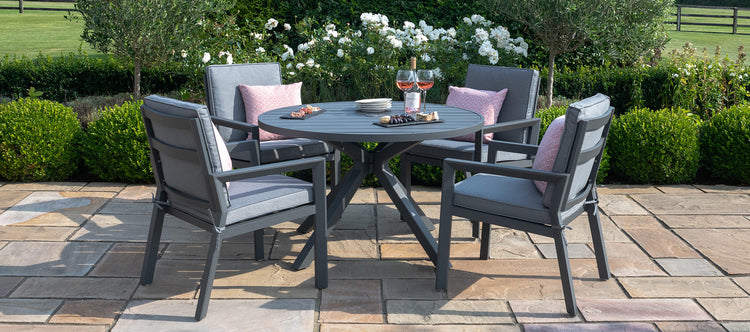 Maze New York 4 Seat Round Dining Set