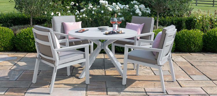 Maze New York 4 Seat Round Dining Set