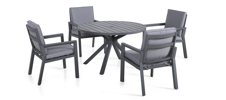 Maze New York 4 Seat Round Dining Set