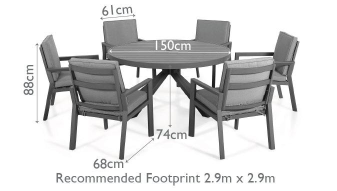 Maze Rattan New York 6 Seat Round Dining Set