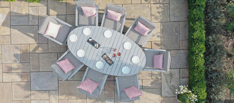 Maze New York 8 Seat Oval Dining Set