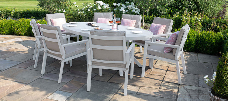 Maze New York 8 Seat Oval Dining Set