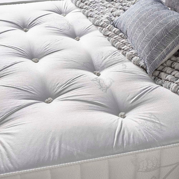 Catherine Lansfield Ortho Pocket Mattress Tufts And Cover Close Up-Better Bed Company