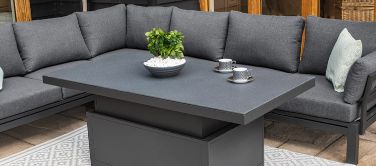Maze Rattan Oslo Large Corner Group With Rising Table Close Up Table-Better Bed Company