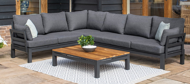 Maze Oslo Corner Group With Teak Coffee Table