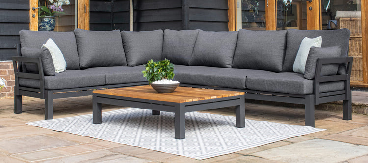Maze Oslo Corner Group With Teak Coffee Table