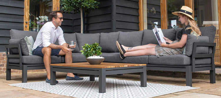 Maze Oslo Corner Group With Teak Coffee Table