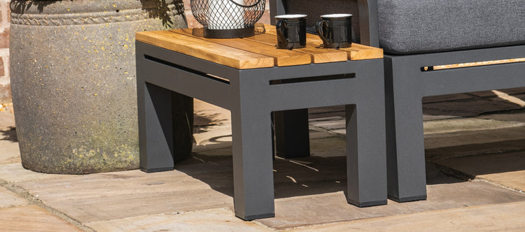 Maze Oslo Rectangular Teak Top Side Table