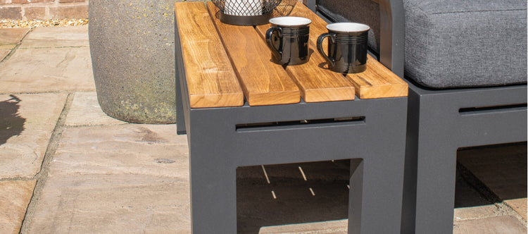 Maze Oslo Rectangular Teak Top Side Table