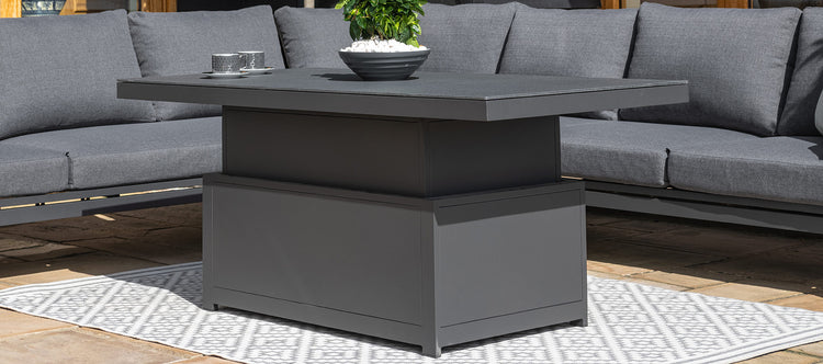 Maze Rattan Oslo Large Corner Group With Rising Table Detail Of Table-Better Bed Company